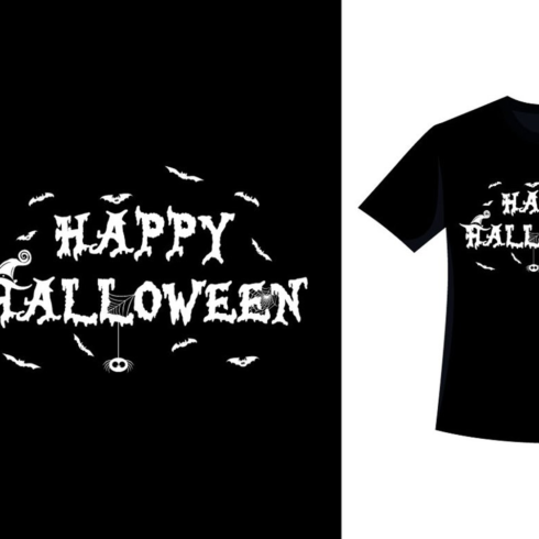 Images preview halloween typography t shirt design.