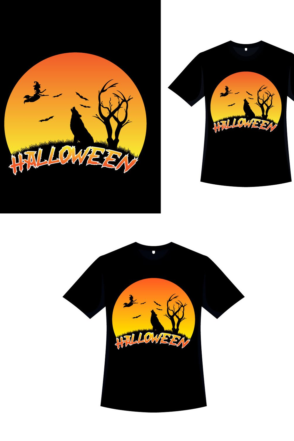 Illustrations halloween wolf t shirt design print of pinterest.