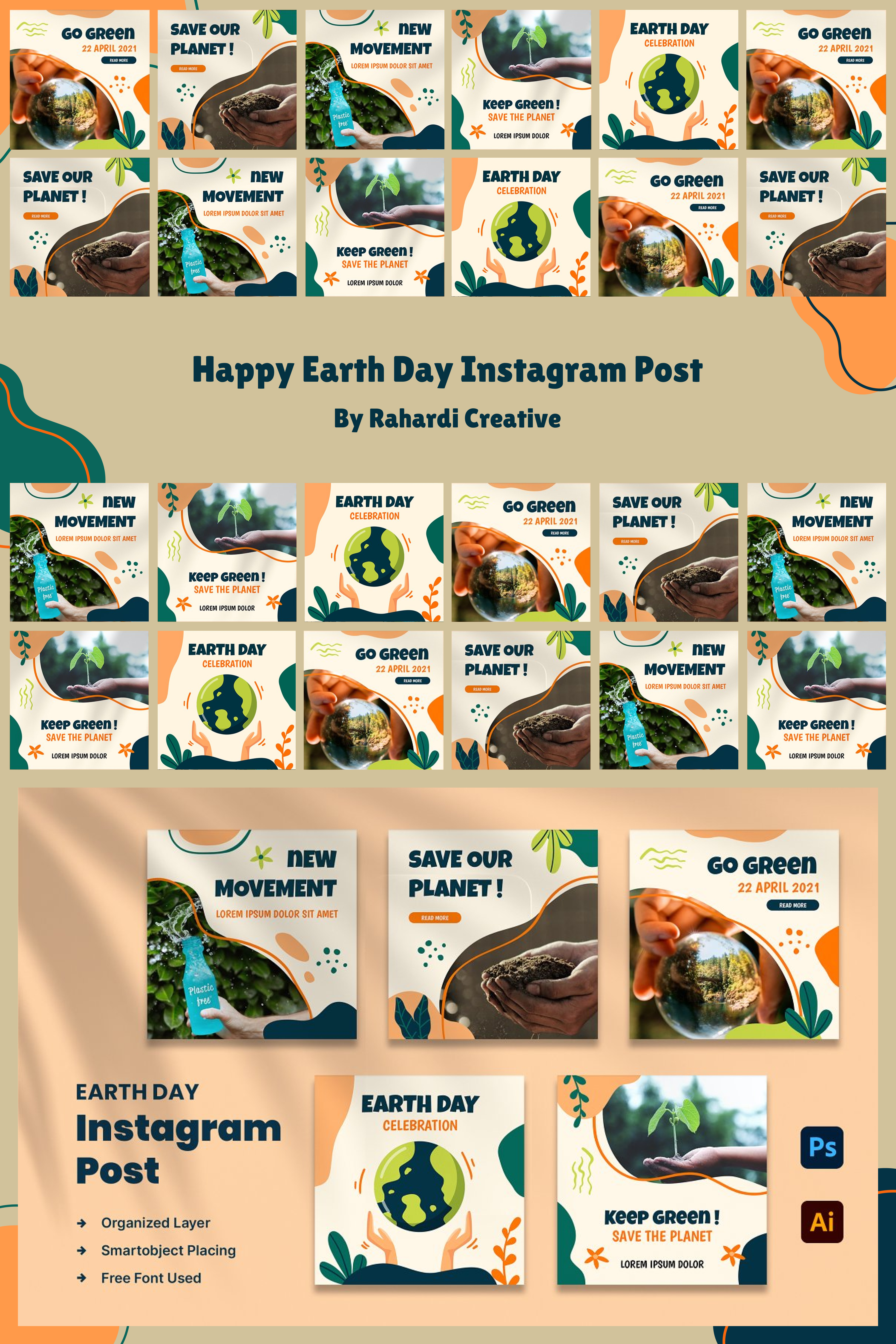 Happy earth day instagram post of pinterest.