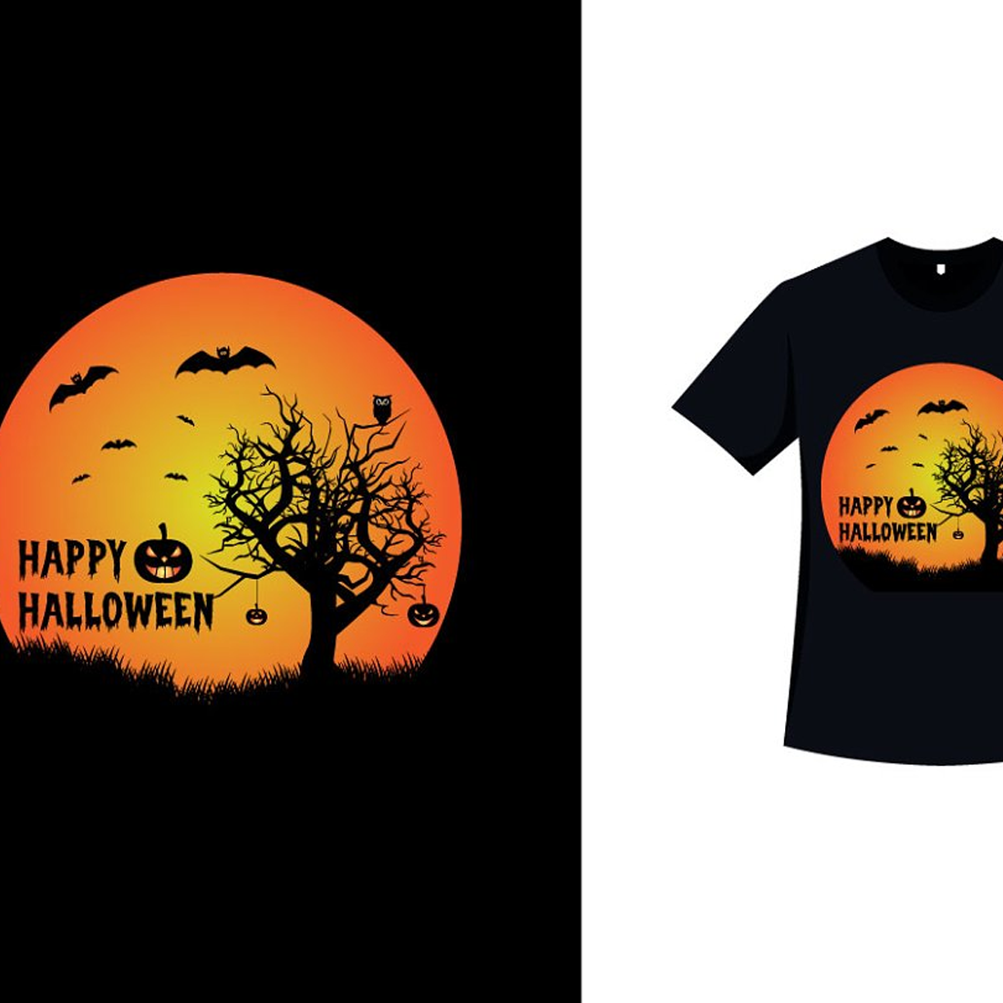 Images preview happy halloween shirt vector design.