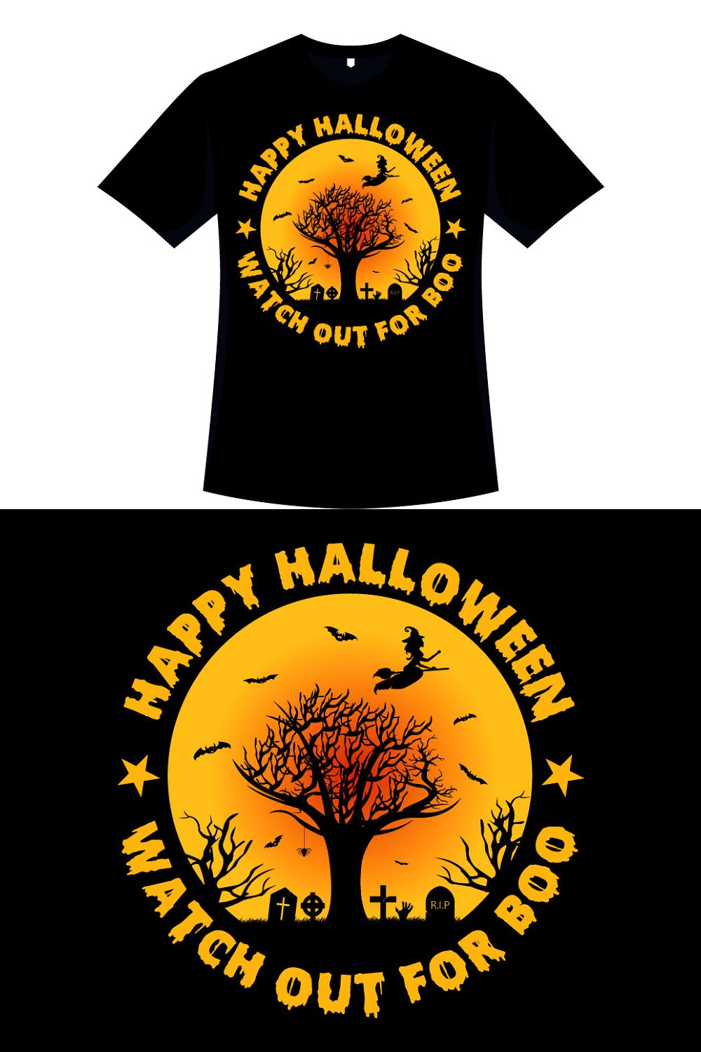 Illustrations happy halloween tree t shirt design of pinterest.