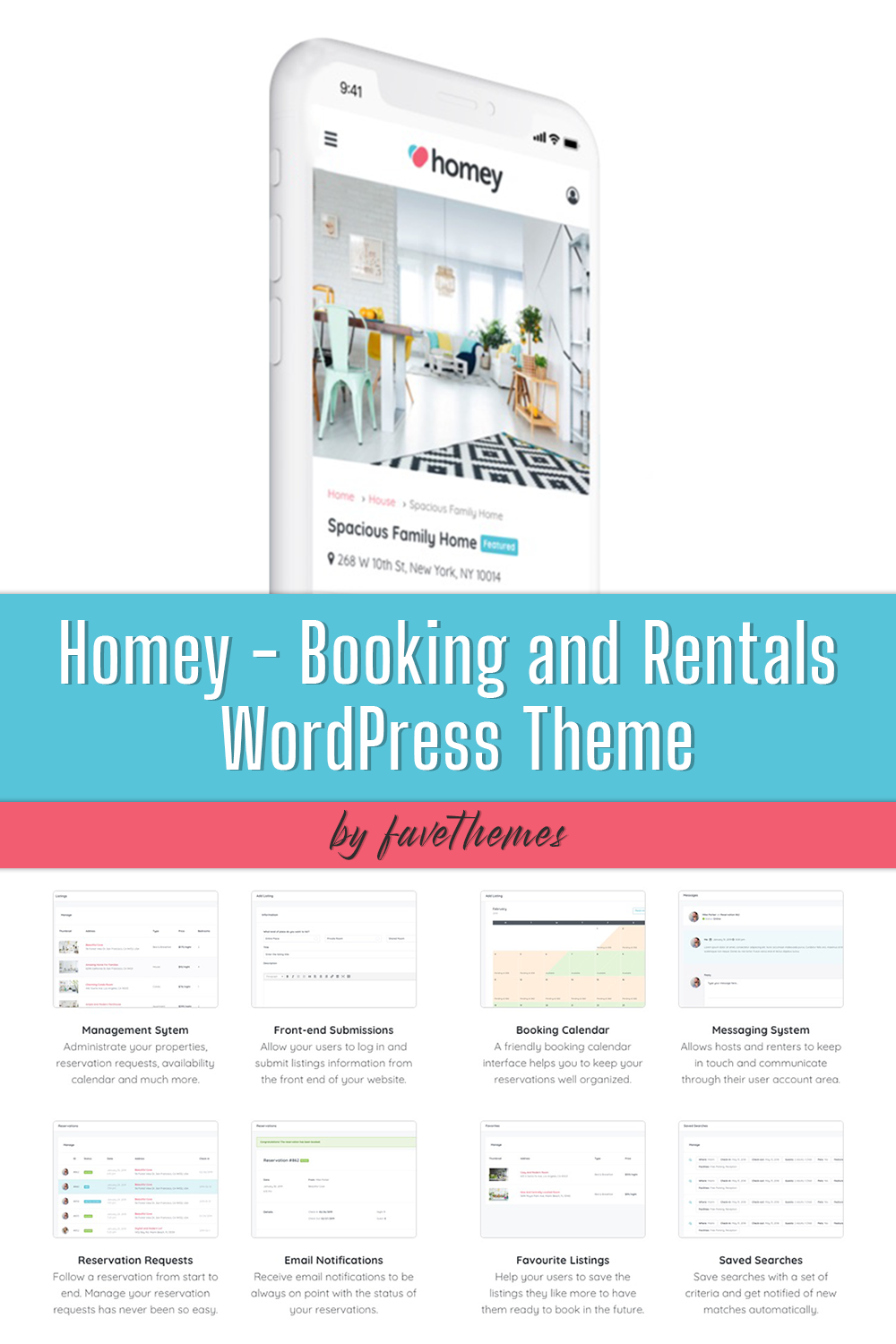 Illustrations homey booking and rentals wordpress theme of pinterest.