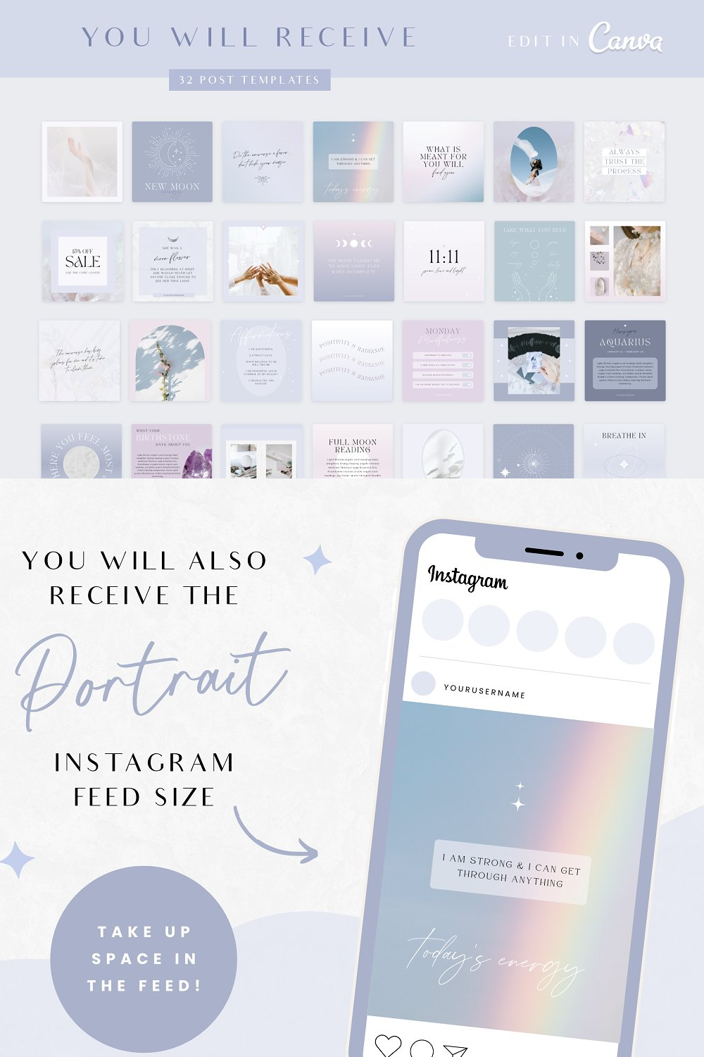 Illustrations instagram post templates spiritual of pinterest.