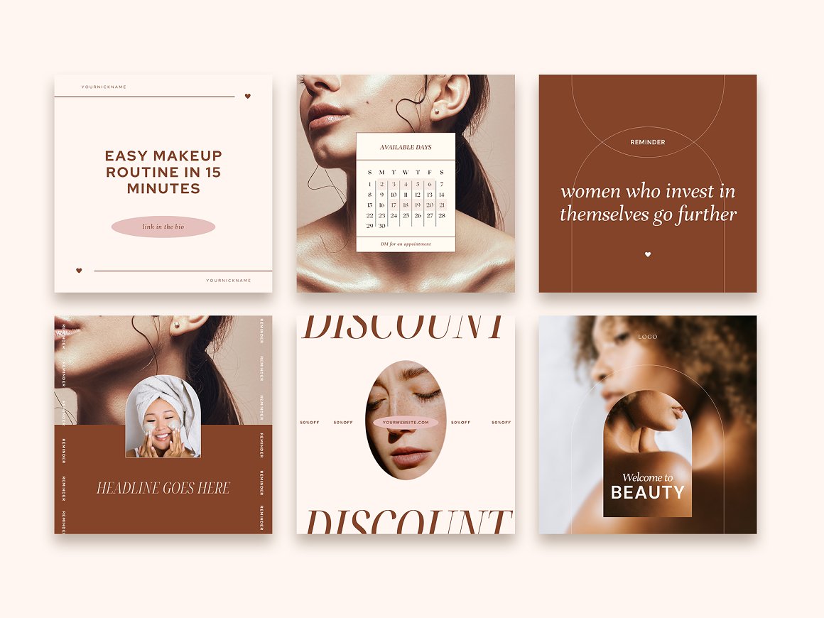 Nice icons and more.cial media beauty canva templates 5 147