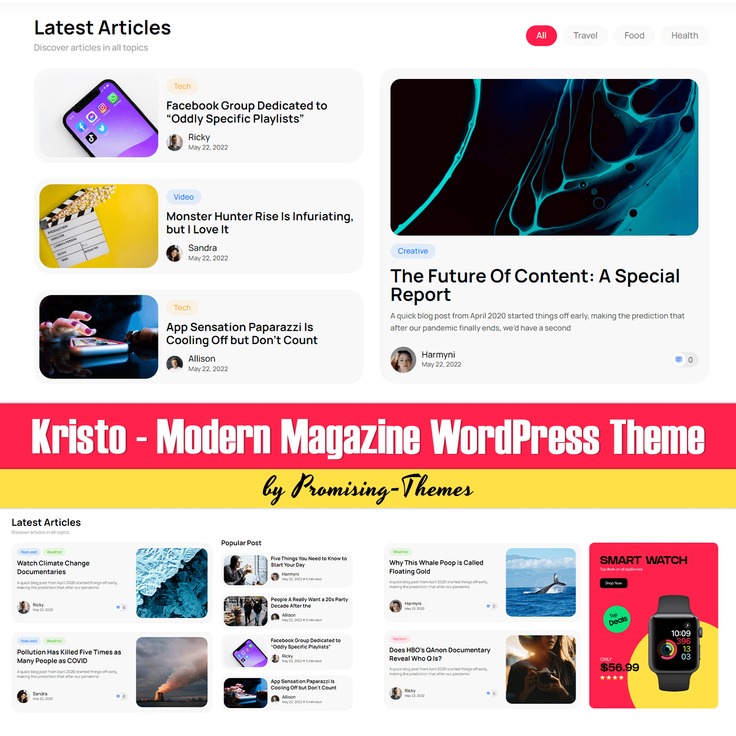 Latest articles of Kristo - Modern Magazine WordPress Theme.