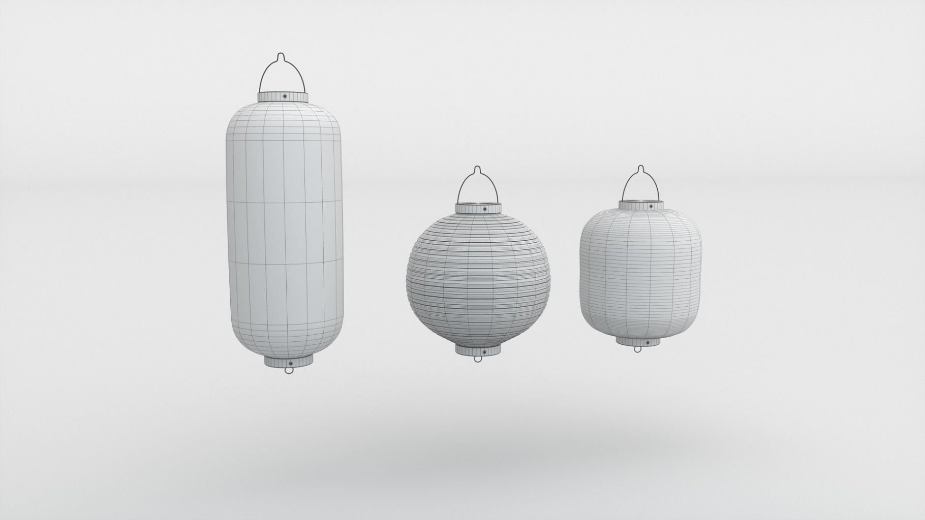 White image template with lanterns.