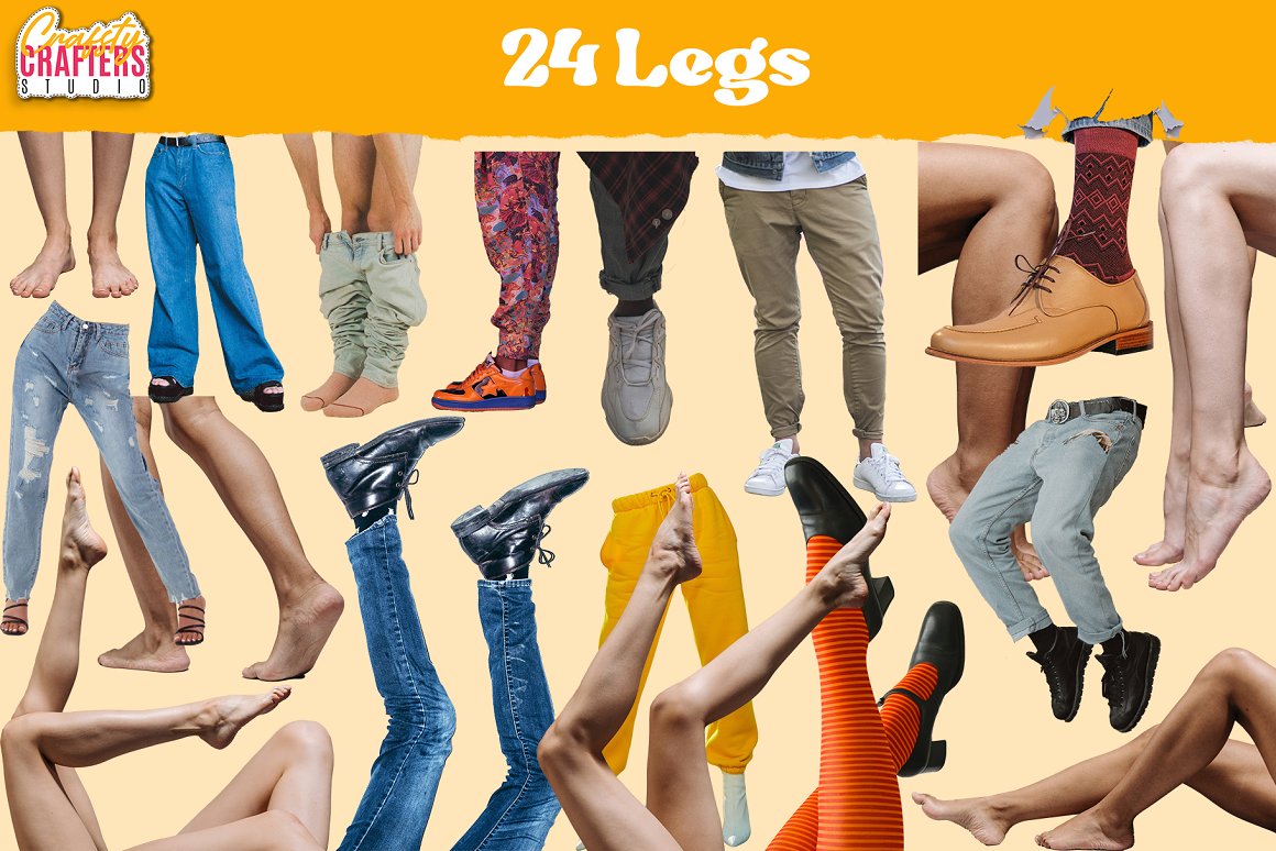 Various images of legs.