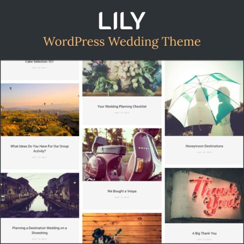 Lily wordpress wedding theme.