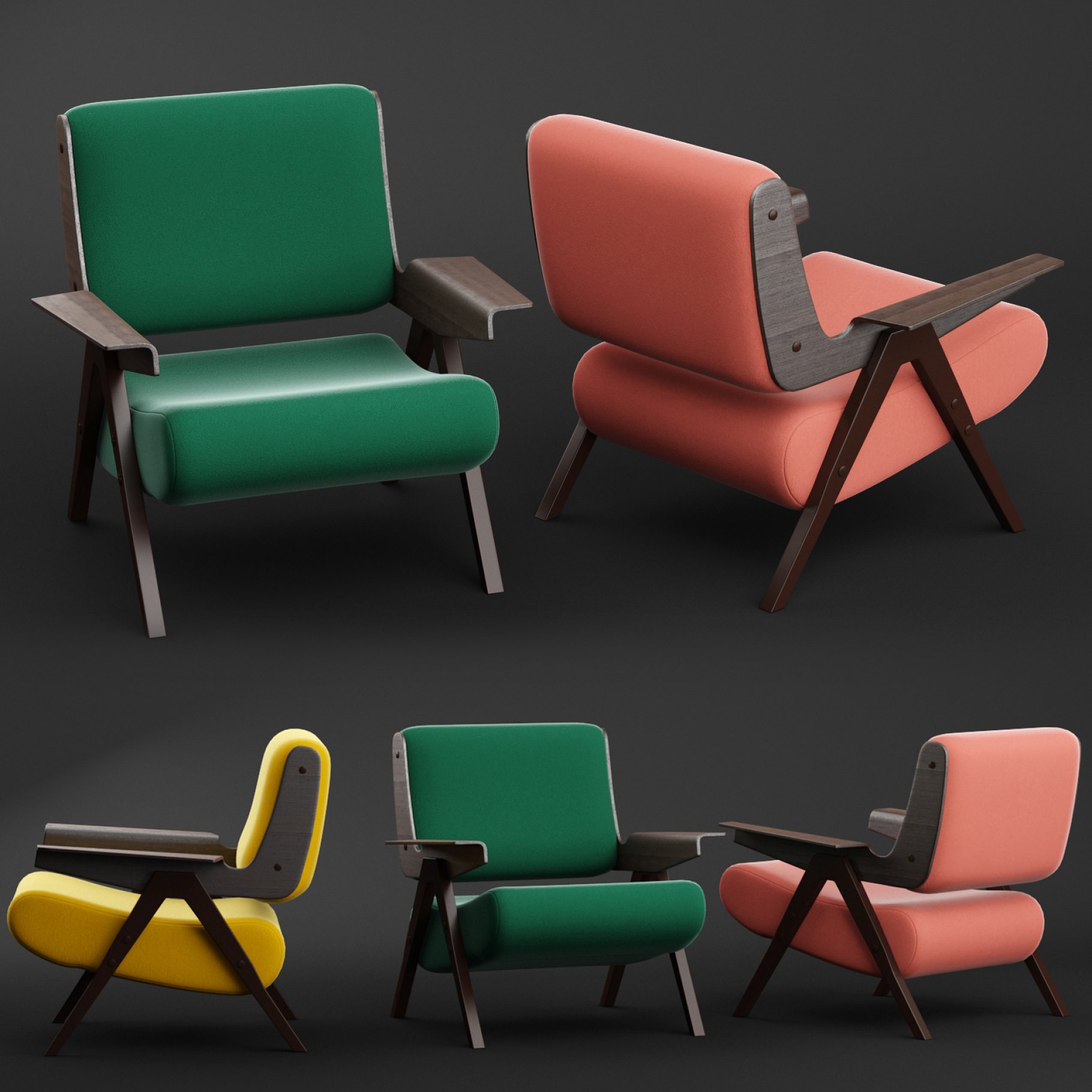 Image of different colored chairs.