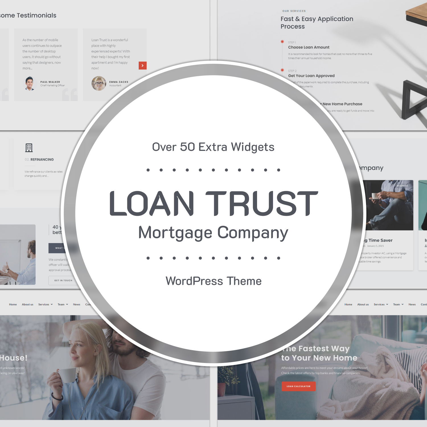 Preview loan trust mortgage company wordpress elementor theme.