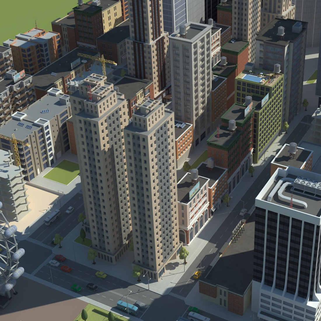 Images preview low poly 3d cartoon city modular.