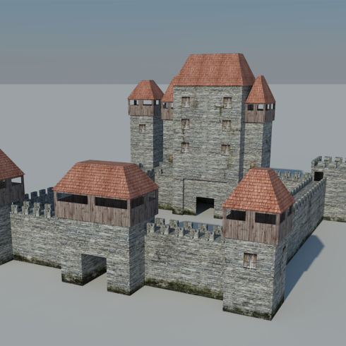 Images preview low poly castle.
