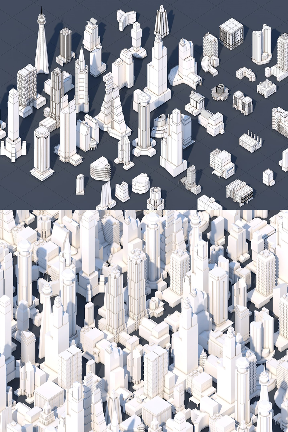 Illustrations low poly city buildings of pinterest.