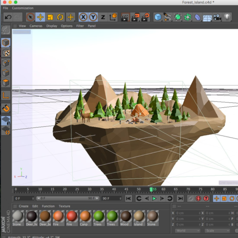 Images preview low poly forest island.