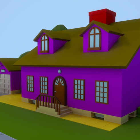 Images preview low poly house.