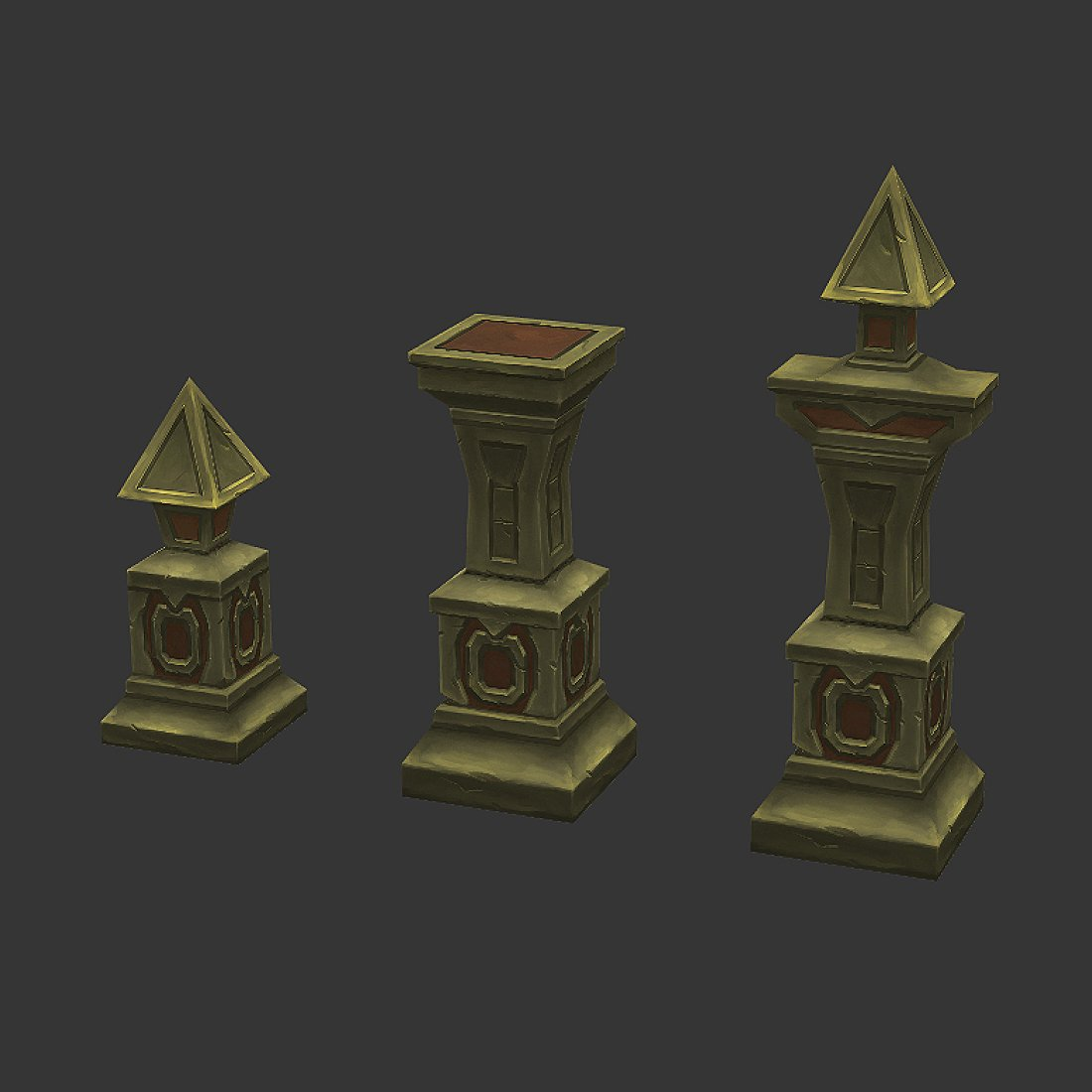 Images preview low poly pillar set.