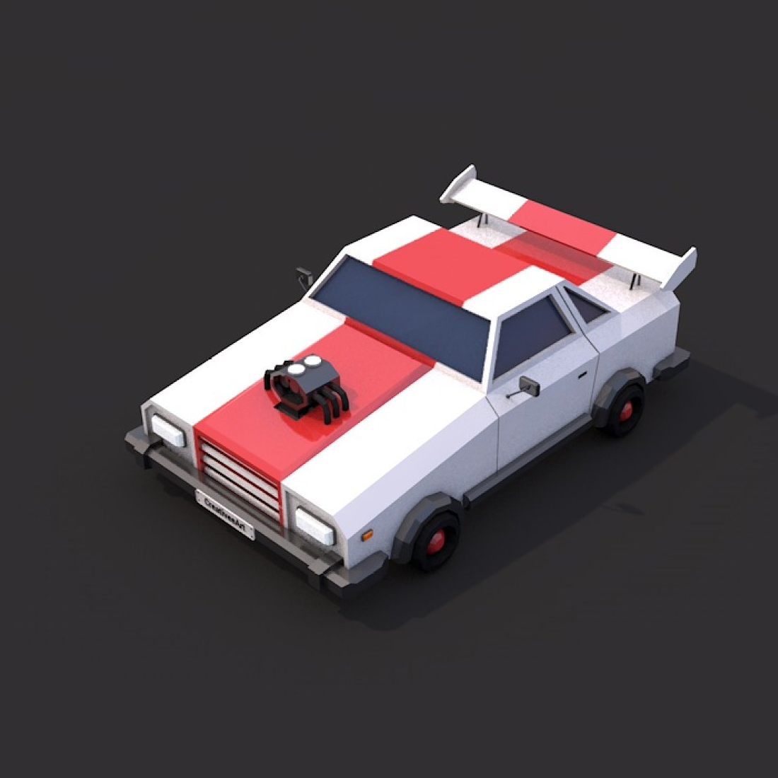 Images preview low poly racing car.