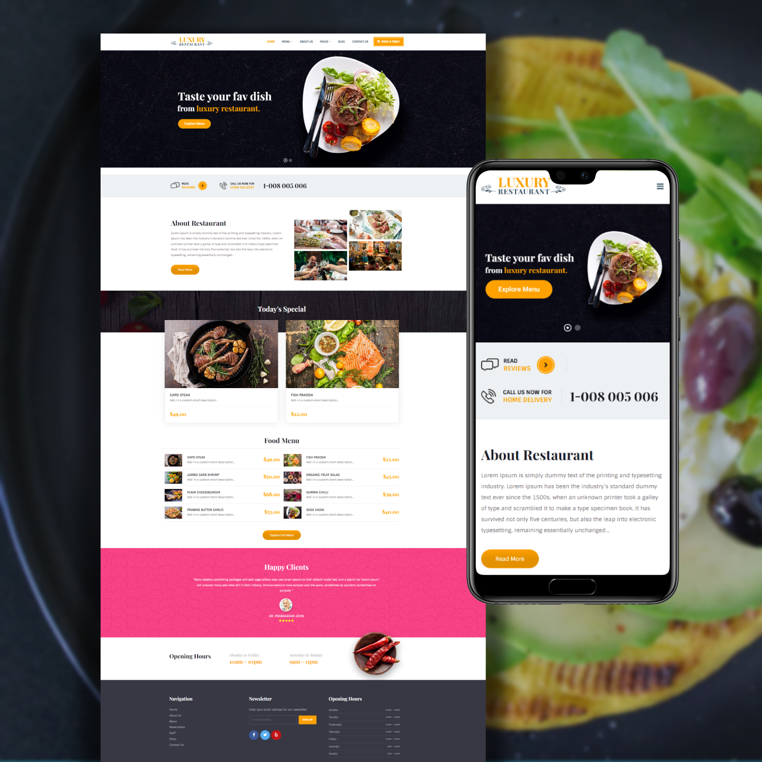 Preview luxury restaurant cafe theme.