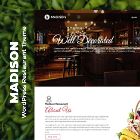 Images with madison wordpress restaurant theme.