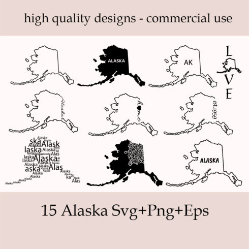 Preview illustrations alaska state svg bundle svg cut files commercial use instant download.
