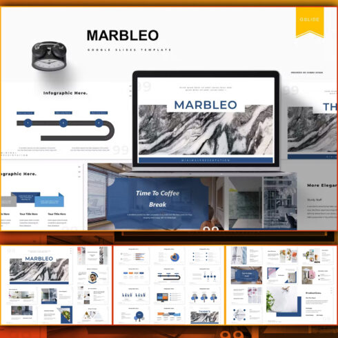 Images preview marbleo google slides template.
