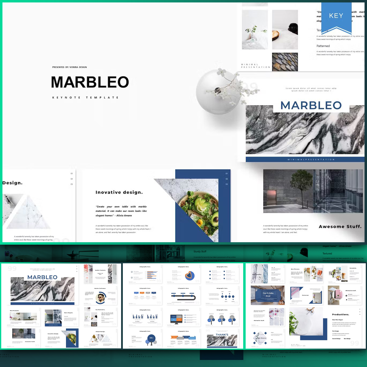 Images preview marbleo keynote template.