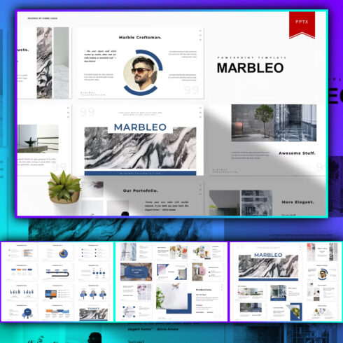 Images preview marbleo powerpoint template.