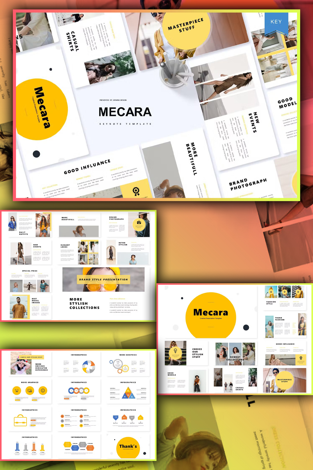 Illustrations mecara keynote template of pinterest.