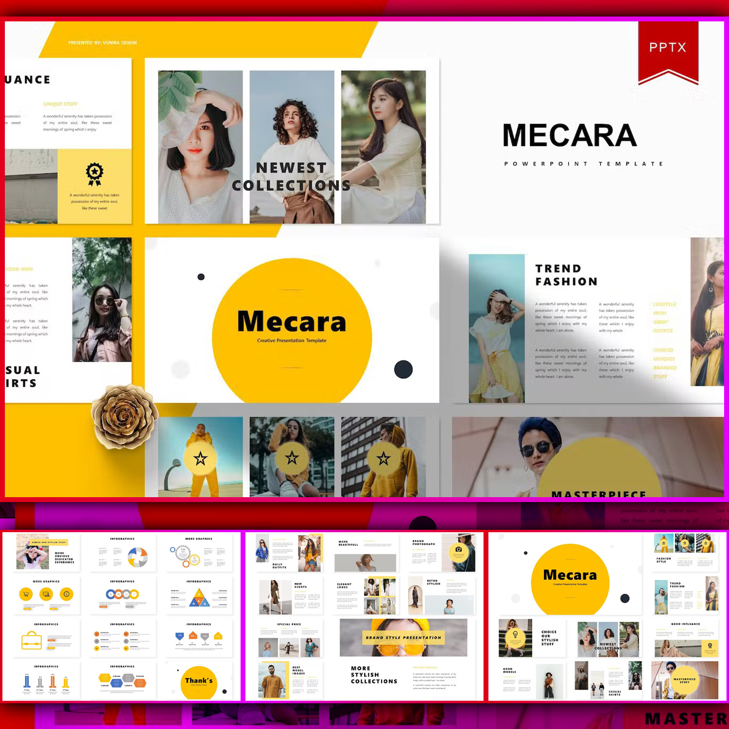 Images preview mecara powerpoint template.