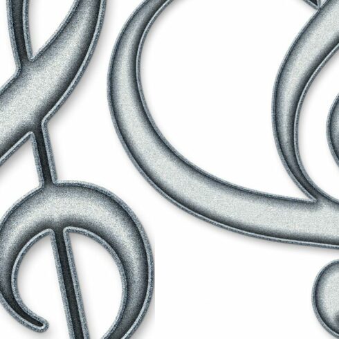 Preview metallic music notes.