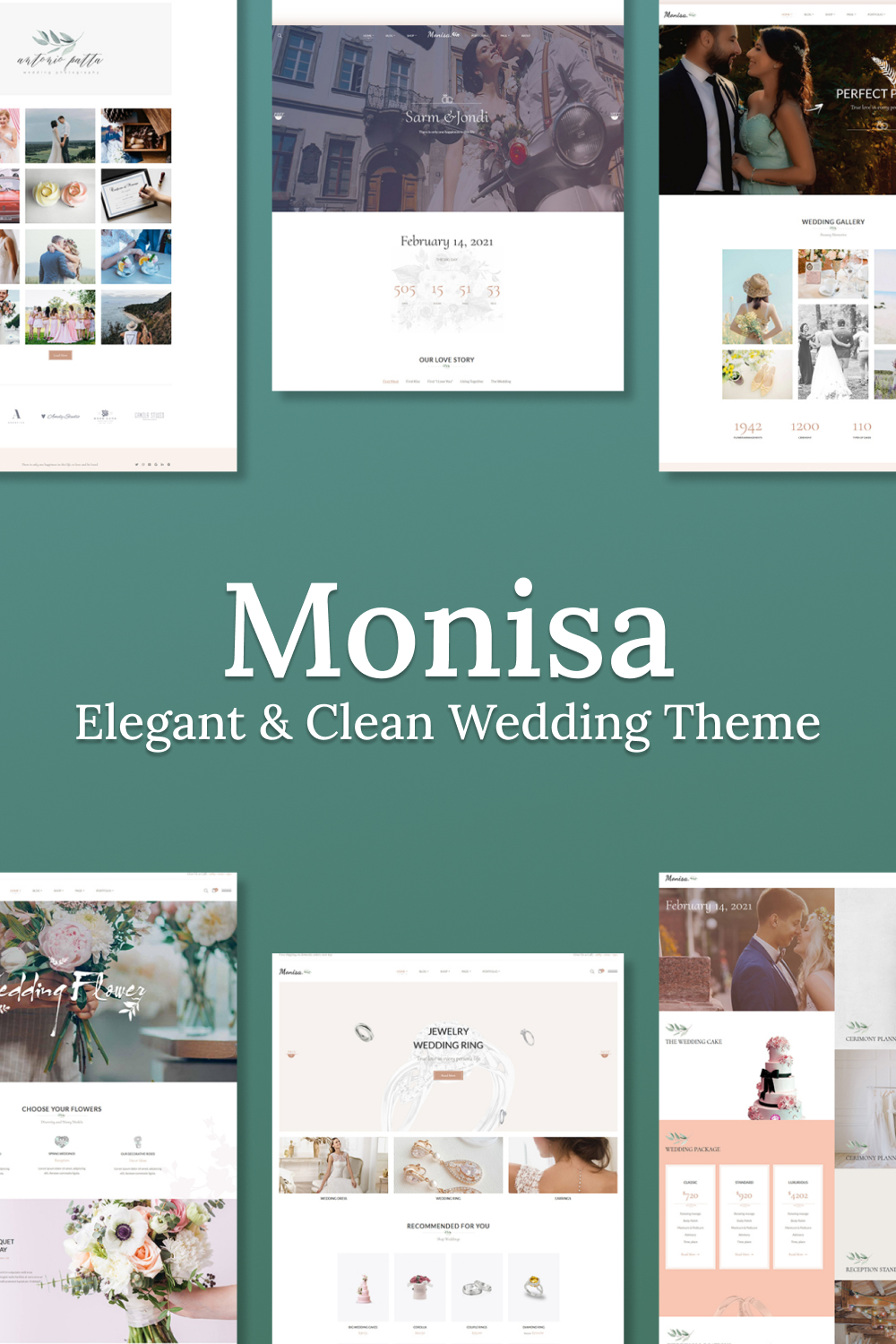 Illustrations monisa elegant clean wedding theme of pinterest.