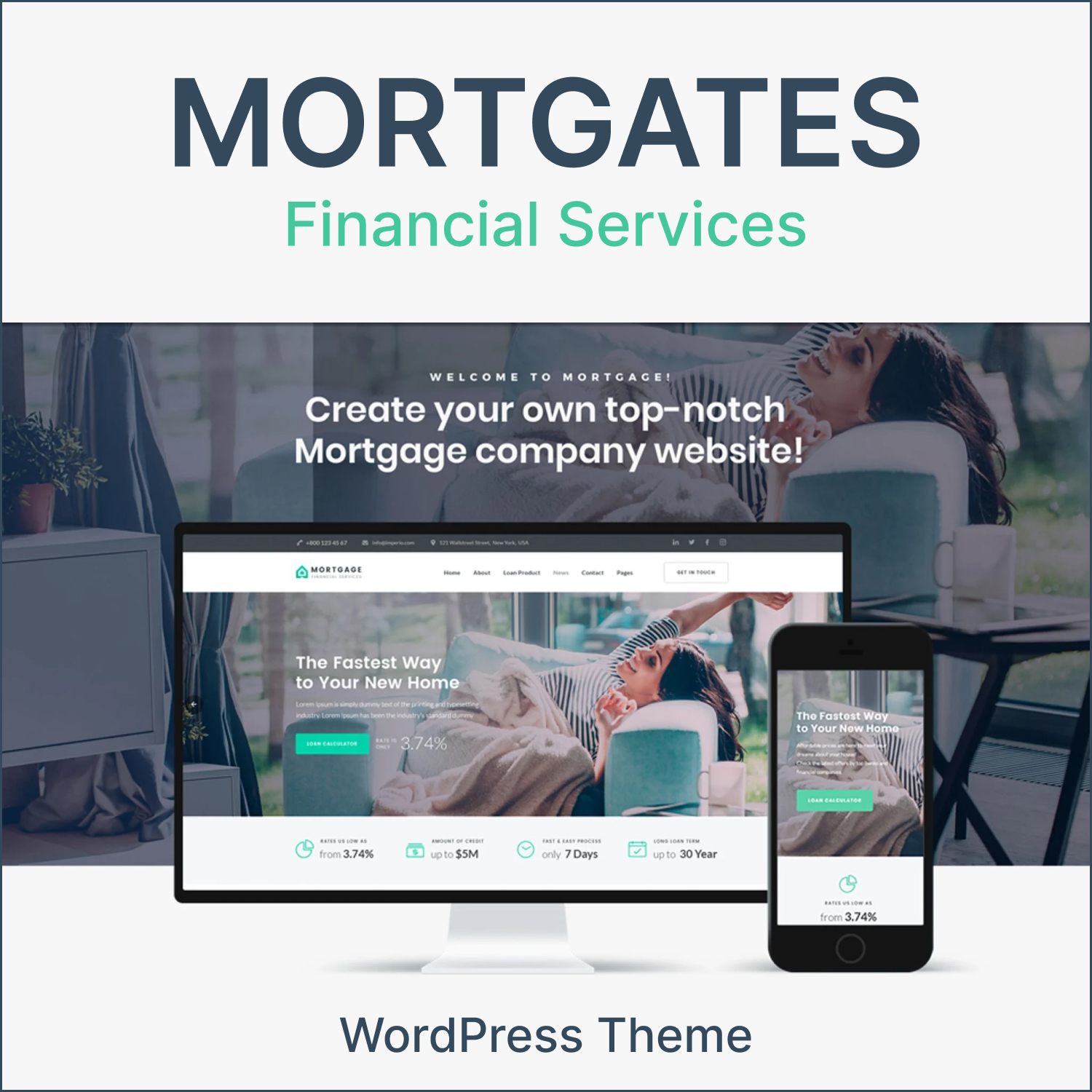 Preview images mortgates financial services wordpress theme.