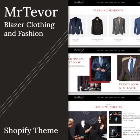 MrTevor blazer clothing and fashion shopify theme.