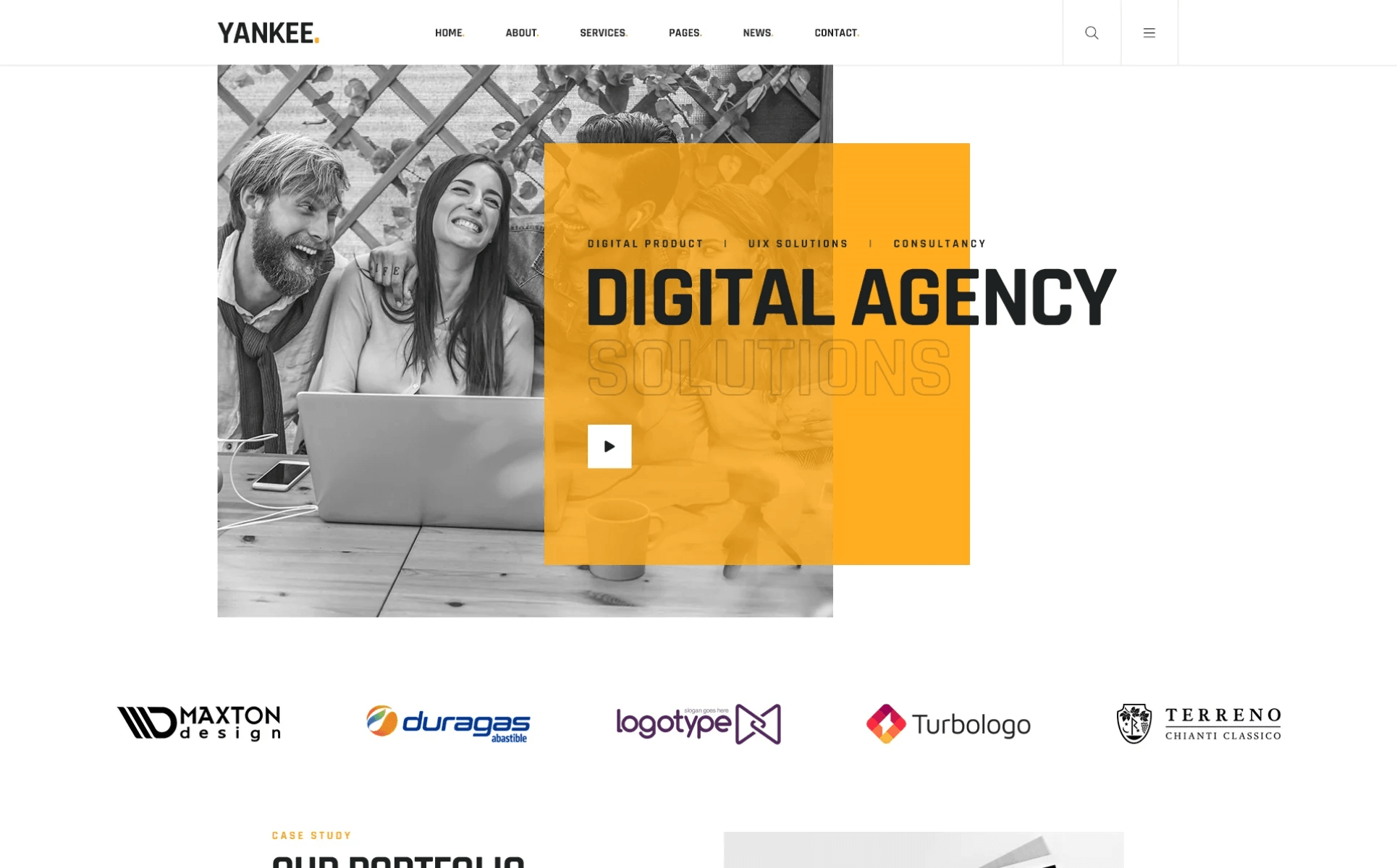 Digital agency site theme.