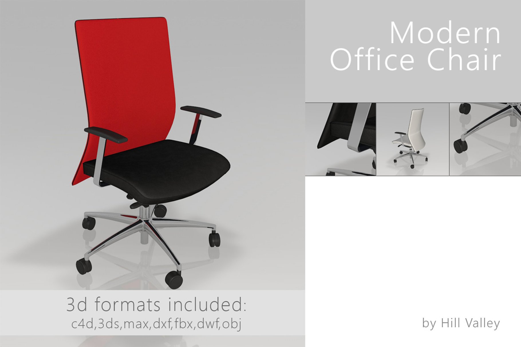 Red office chair.