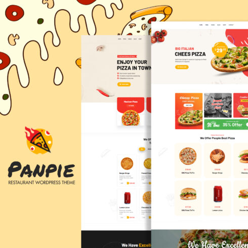 Preview panpie restaurant wordpress theme.