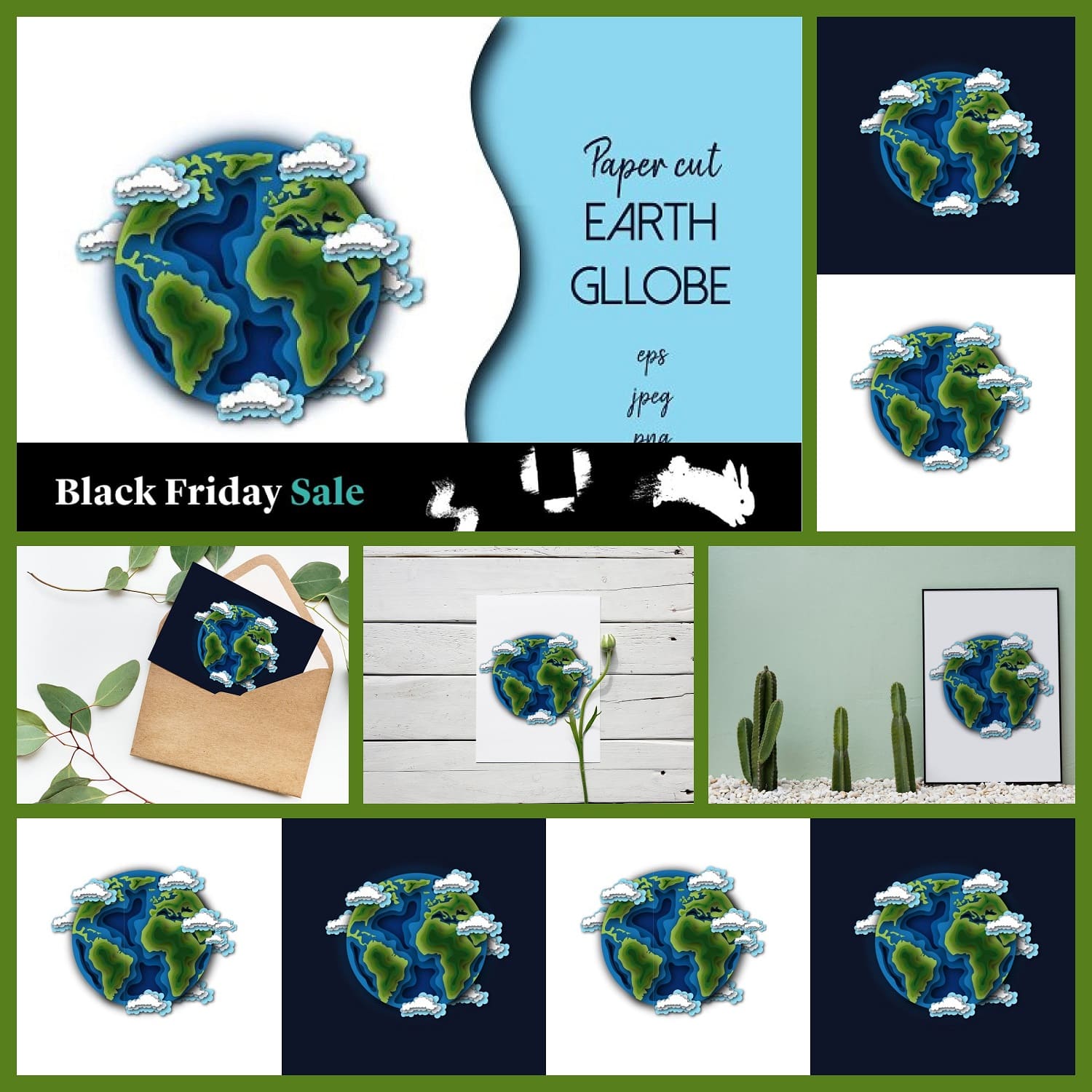 Black Friday sale of Paper Cut Earth Globe.