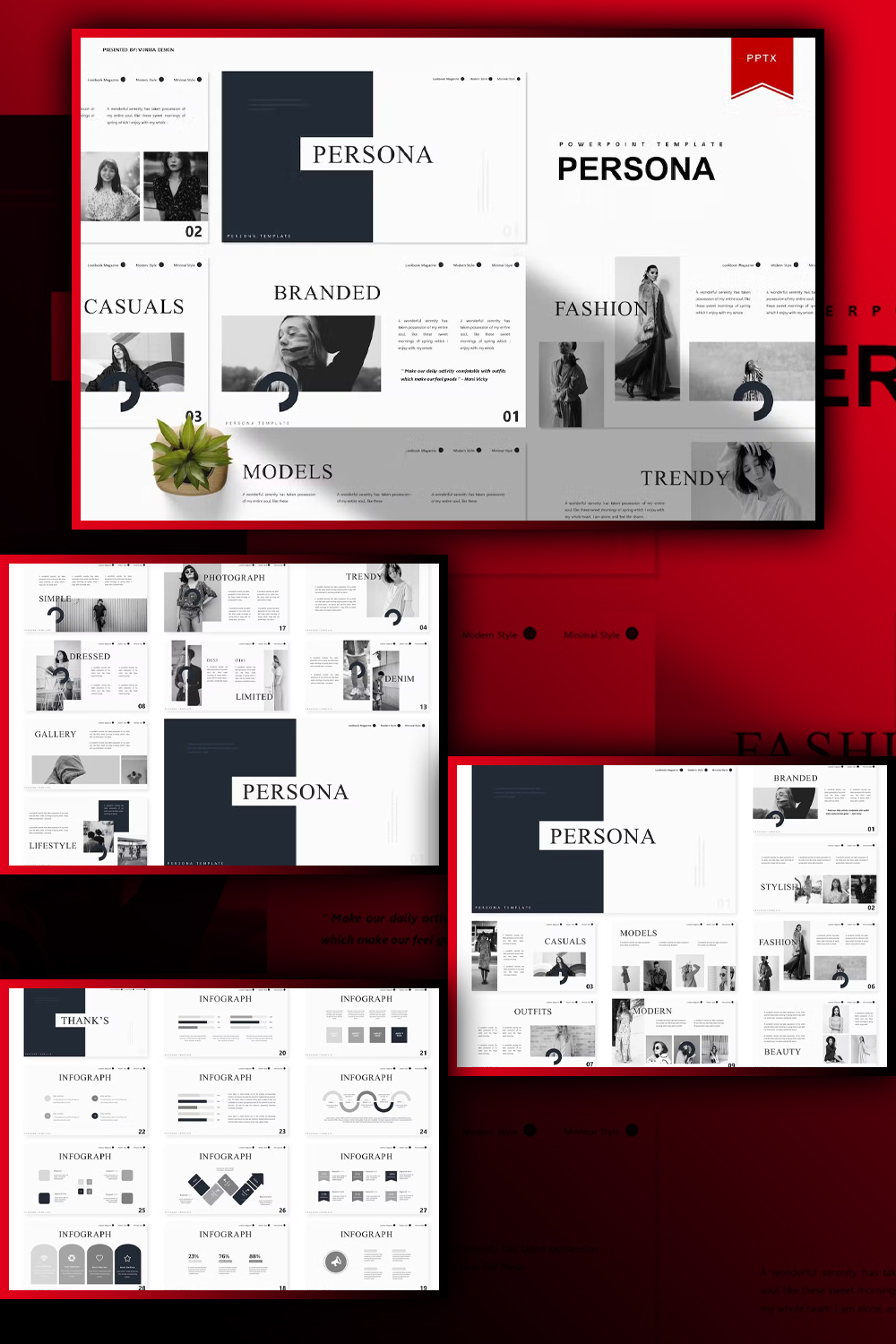 Illustrations persona powerpoint template of pinterest.