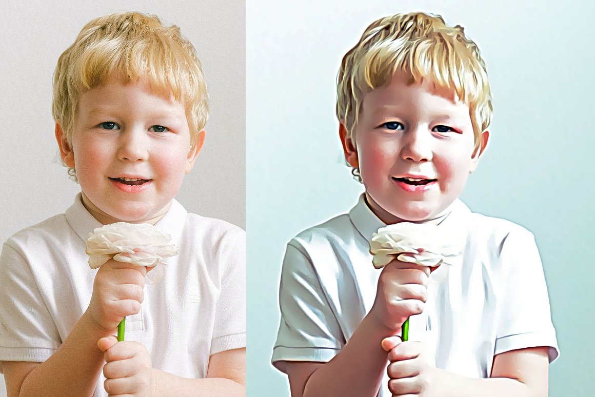 Blond kid with ice cream.