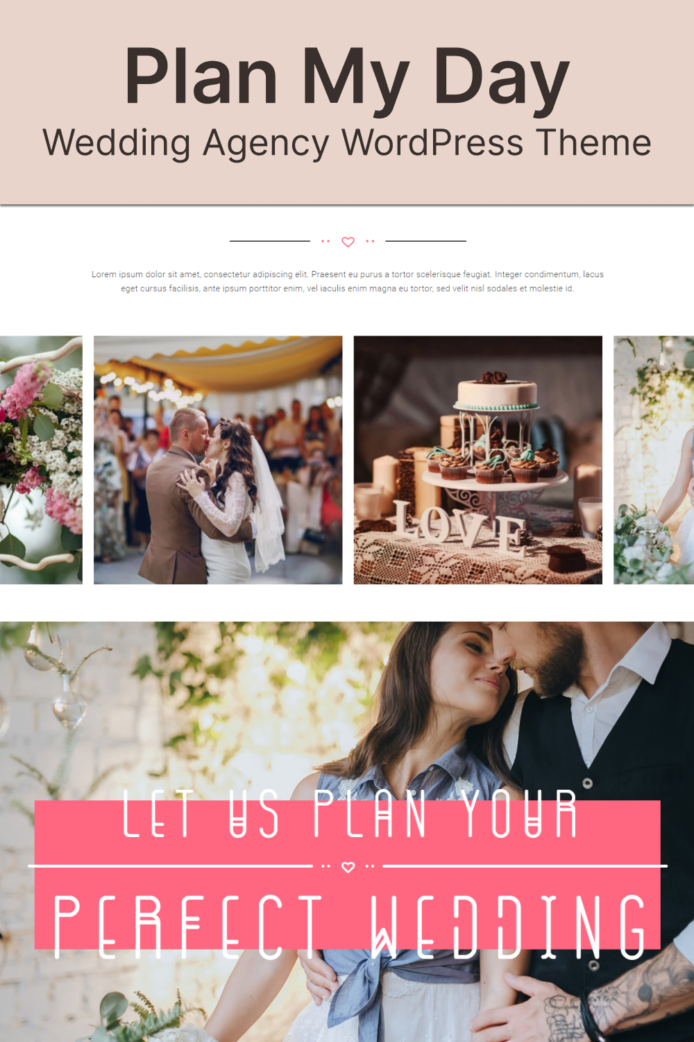 Illustrations plan my day wedding event planning agency wordpress theme of pinterest.