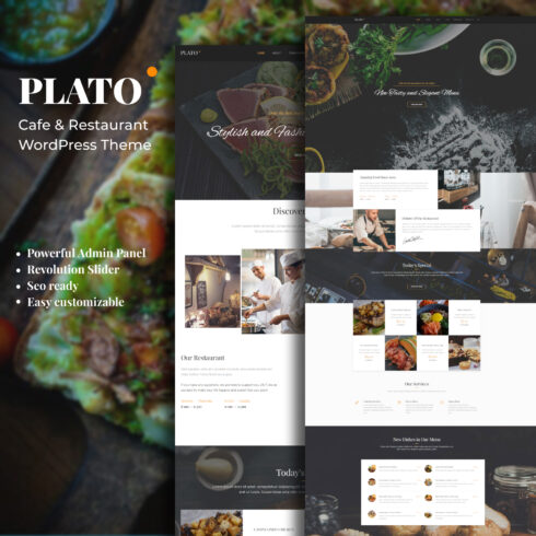 Images with plato cafe restaurant wordpress theme.
