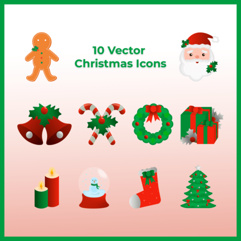 10 Vector christmas icons.