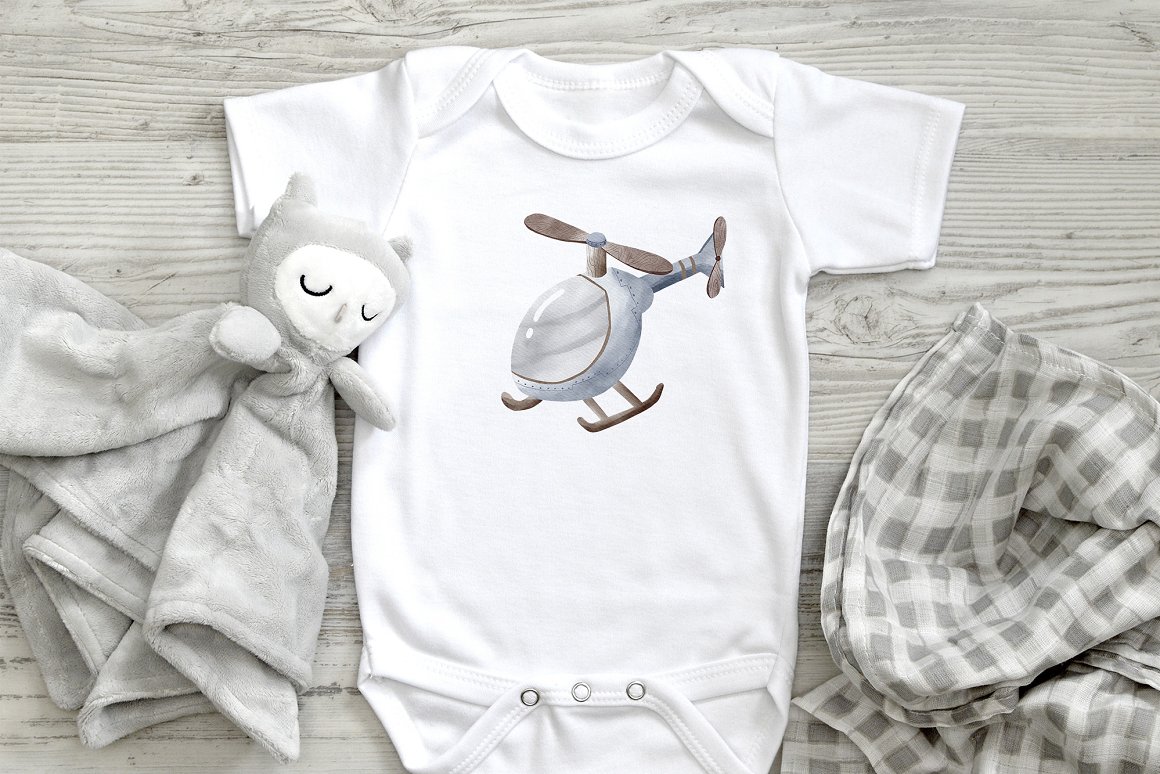 Print on the baby's clothes.