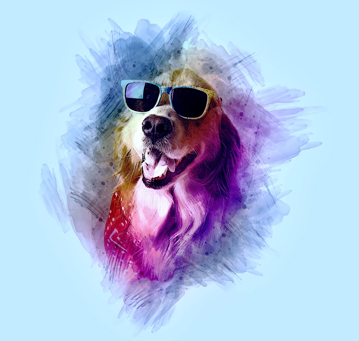 Dog in glasses.