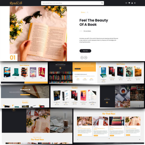 Images preview readlib book store woocommerce theme.