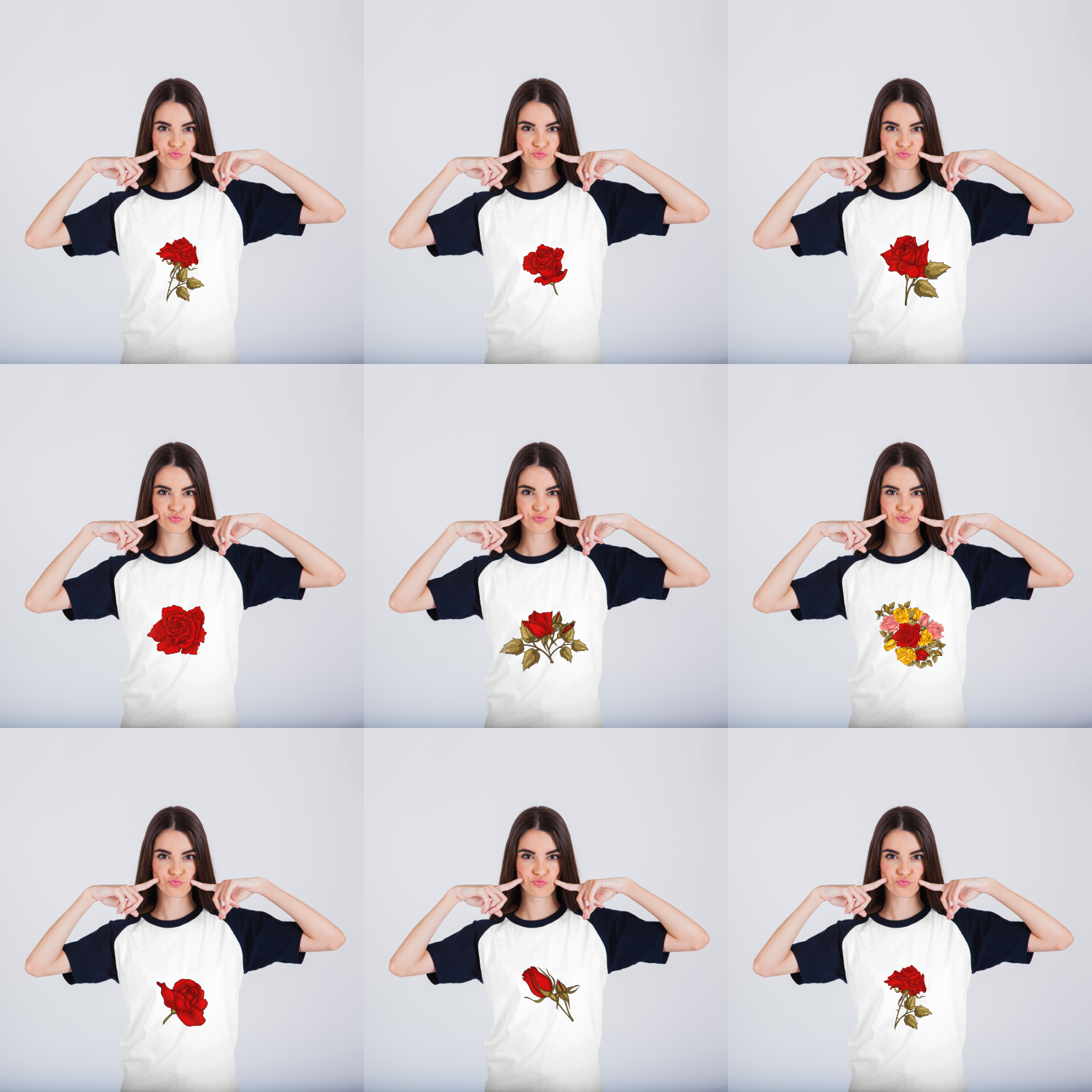 Images with Rose on t-shirt.