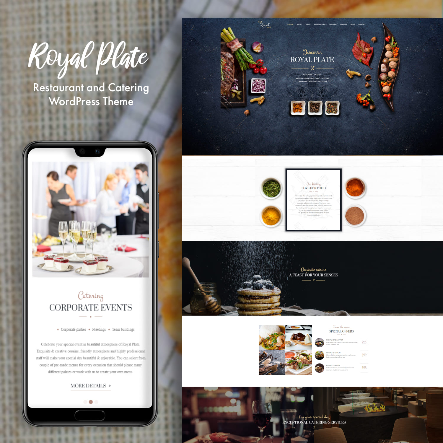 Royal Plate - Restaurant and Catering WordPress Theme.