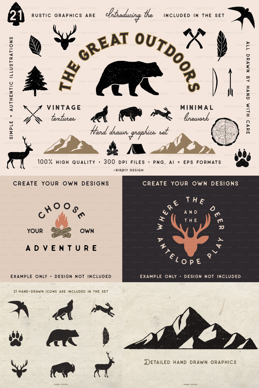 Illustrations rustic nature icons illustrations of pinterest.