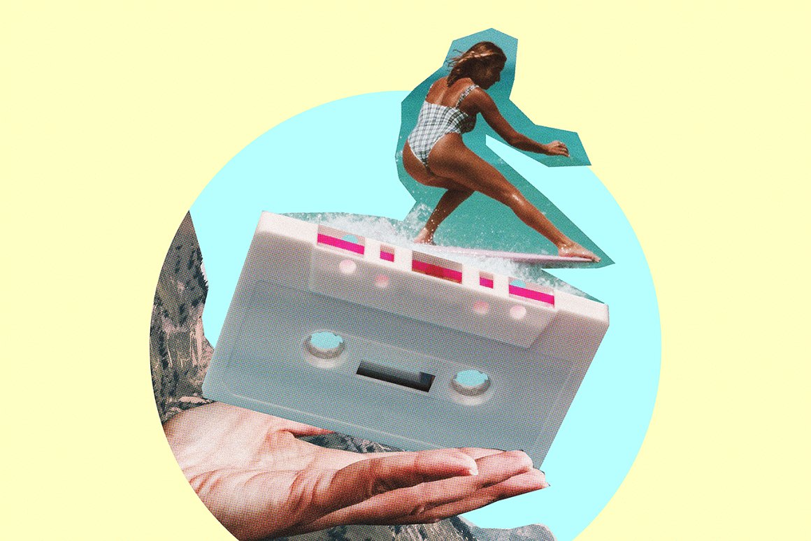 Cassette magnetic with images.