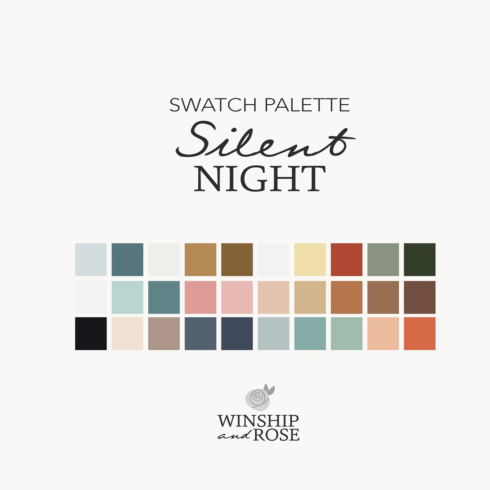 Images preview silent night christmas color palette.